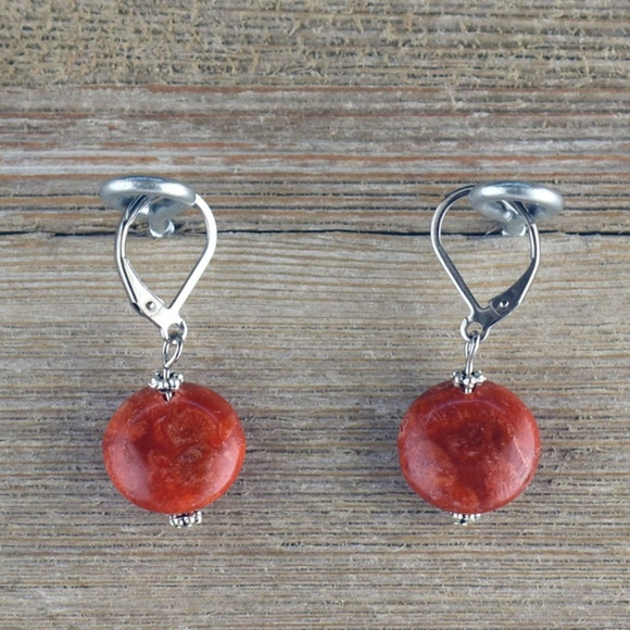 Graduated Sponge Coral Lentil Bead Necklace Set - Picture 2 of 4